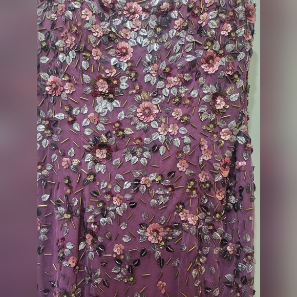 ✨FLASH SALE✨Mac Duggal Floral Beaded Column Gown NWT size 14 purple - Picture 6 of 10